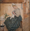 Mary Gallen sewing in a Carelian home (1890)