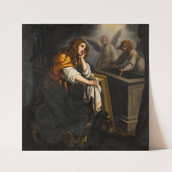 Mary Magdalene at the tomb, with two angels by Studio oOf Giovanni Biliverti