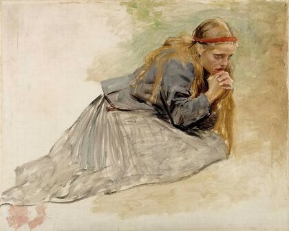 Mary Magdalene Kneeling, Study For The Christ And Mary Magdalene