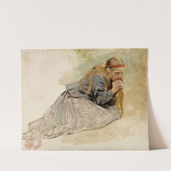 Mary Magdalene Kneeling, Study For The Christ And Mary Magdalene (1890) by Albert Edelfelt