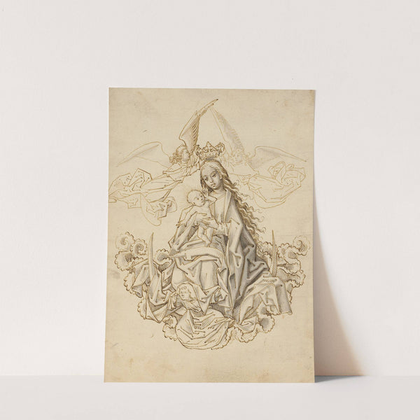 Mary on the crescent moon, crowned by two angels by Hans Holbein The Elder