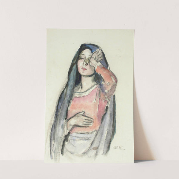 Mary, sketch for the stained glass window Ave Maria in Pori Church by Magnus Enckell