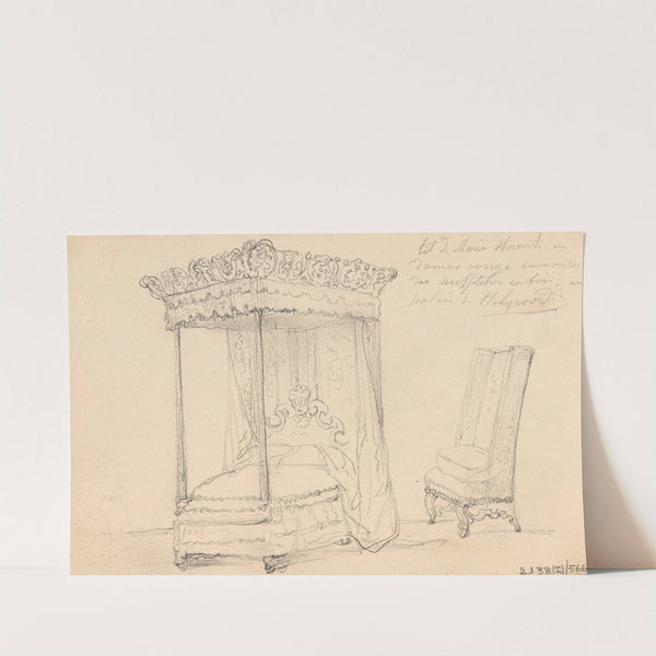 Mary Stuart's Bed in Holyrood Palace in Edinburgh by Nicaise De Keyser