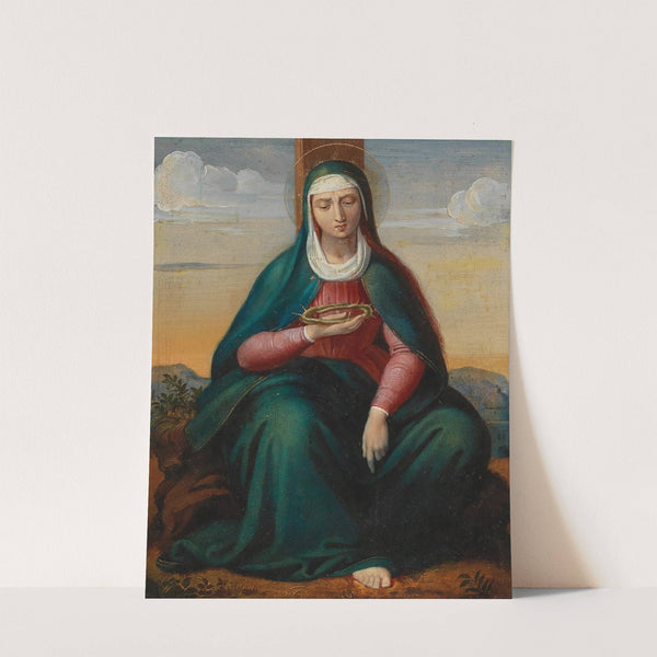 Mary with Crown of Thorns before a Landscape Background by Circle of Leopold Kupelwieser