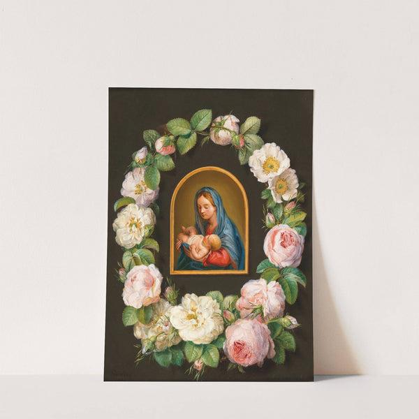 Mary with the Child in a Garland of Roses by Pauline von Koudelka-Schmerling