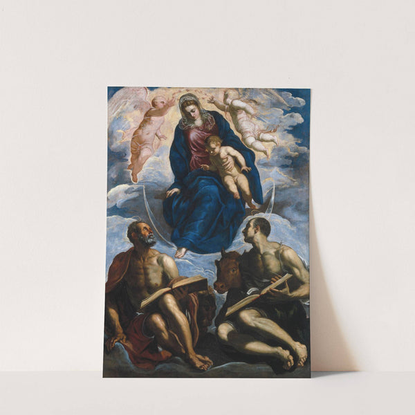 Mary with the Child, Venerated by St. Marc and St. Luke by Jacopo Tintoretto