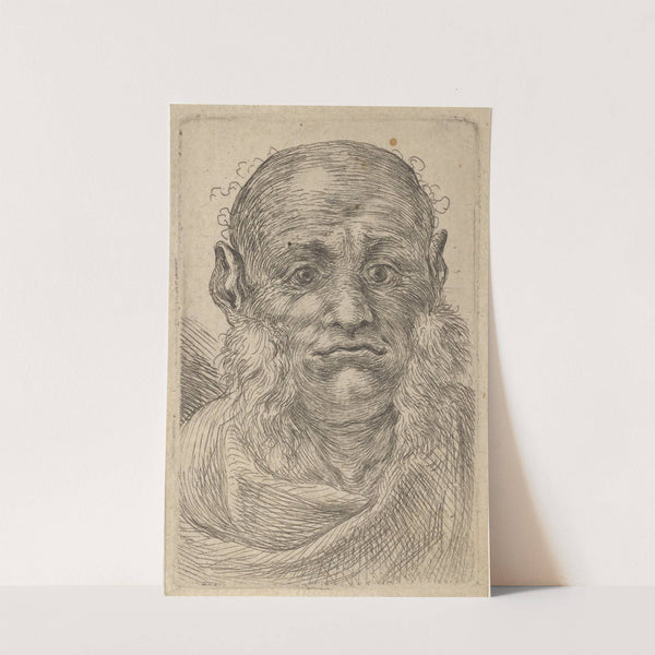 Mask of a Bald Man with Tufty Sideburns (1635–1645) by François Chauveau