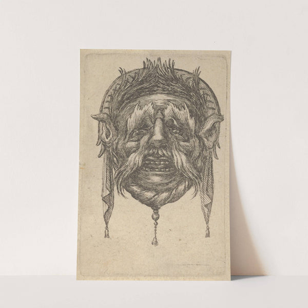 Mask with Long Eyebrows and Mustache and a Headdress with Dangling Cloth (1635–1645) by François Chauveau