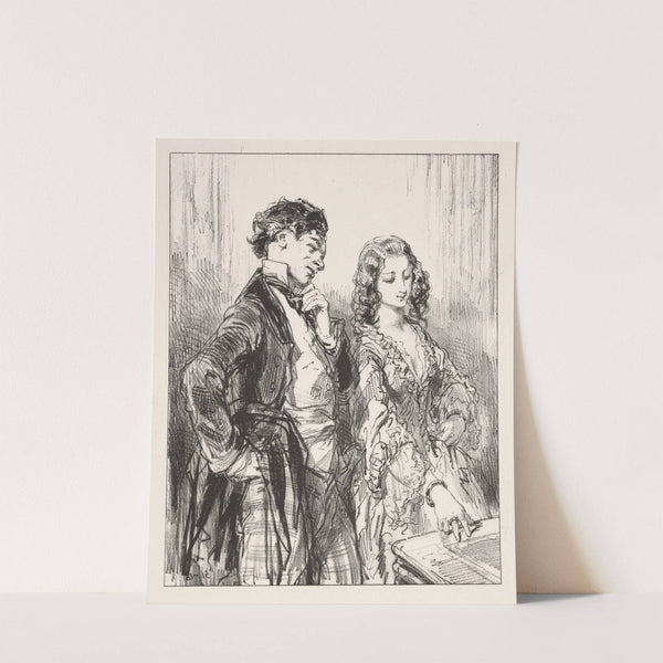 Masks and faces, 5; Sharers, You have never in my life given me anything but a little dog . . . (1852) by Paul Gavarni