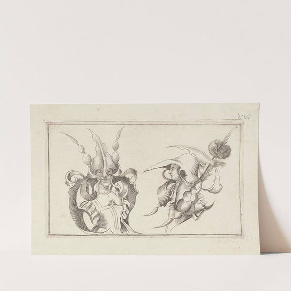 Masks and hats Pl.01 by Agostino Mitelli