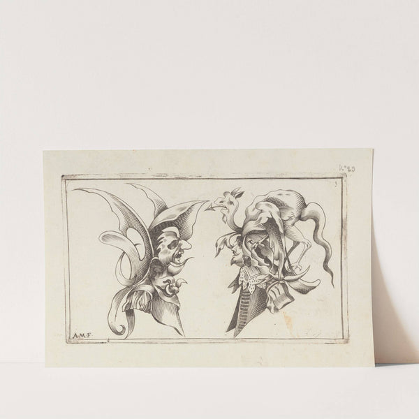 Masks and hats Pl.02 by Agostino Mitelli