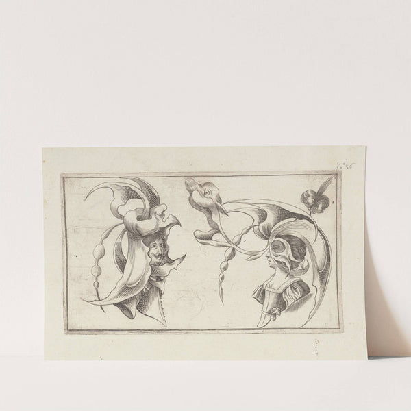 Masks and hats Pl.05 by Agostino Mitelli