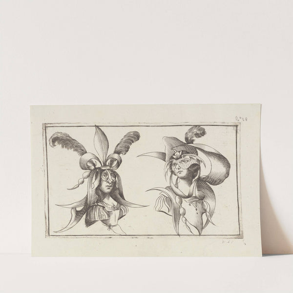 Masks and hats Pl.07 by Agostino Mitelli