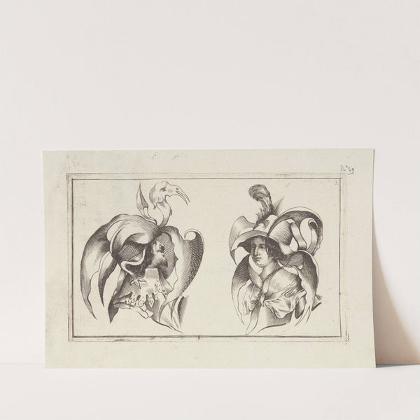 Masks and hats Pl.08 by Agostino Mitelli