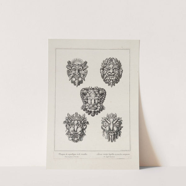 Masques de coquillages et de rocailles (Masks of shells and pebbles (1675) by François Chauveau