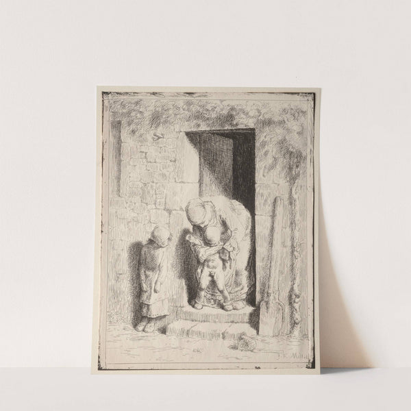 Maternal Precaution (1860) by Jean-François Millet