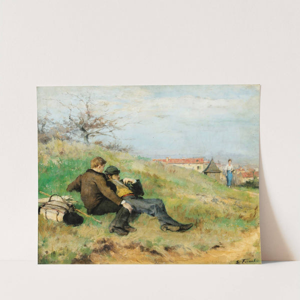 Mathias Schif And Camille Martin Sitting In The Countryside by Émile Friant