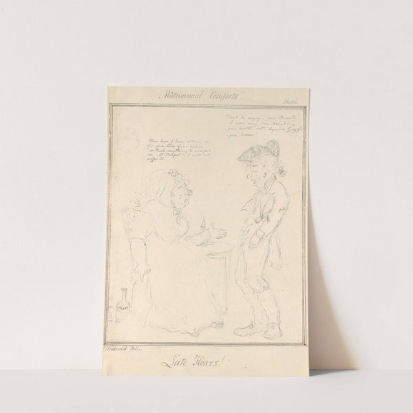 Matrimonial Comforts!!; Late Hours!! by George Moutard Woodward