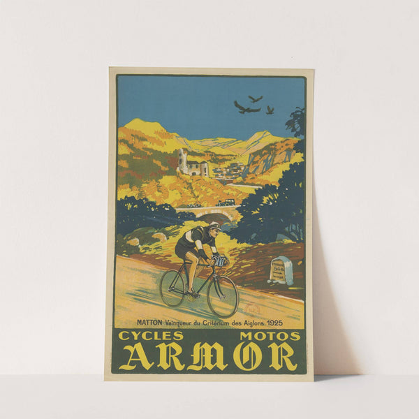 Matton, vainqueur du Critérium des Aiglons 1925. Cycles, motos Armor (1926) by Affiches Gaillard
