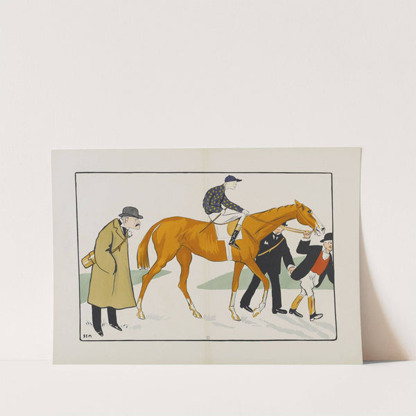 Maurice Ephrussi, le jockey Rigby et l’entraîneur Carter (1905) by Georges Goursat (Sem)