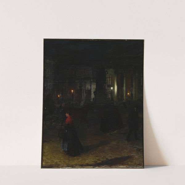 Max-Josefplatz in Munich at night (1890) by Aleksander Gierymski
