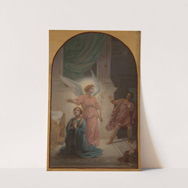 Maximien reculant à la vue de l'ange qui protège sainte Suzanne by Sébastien Norblin de la Gourdaine