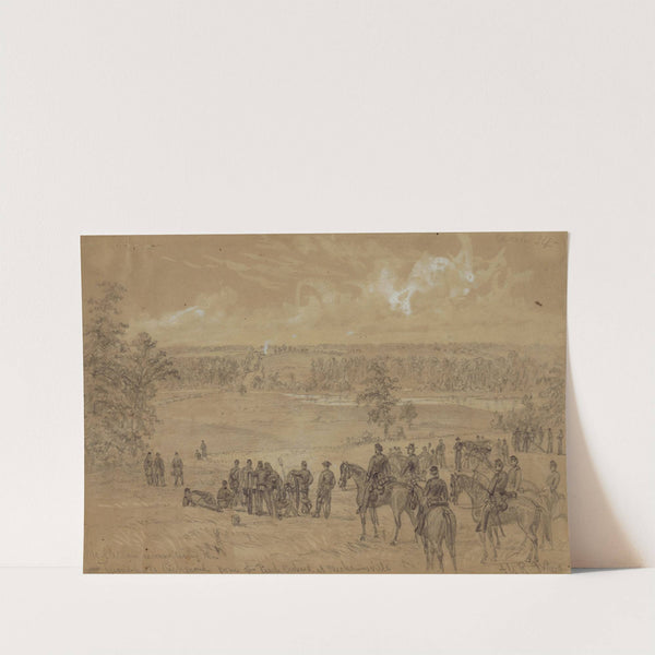 McClellan reconnoitering the Turnpike to Richmond from the Peach Orchard at Mechanicsville by Alfred Rudolph Waud