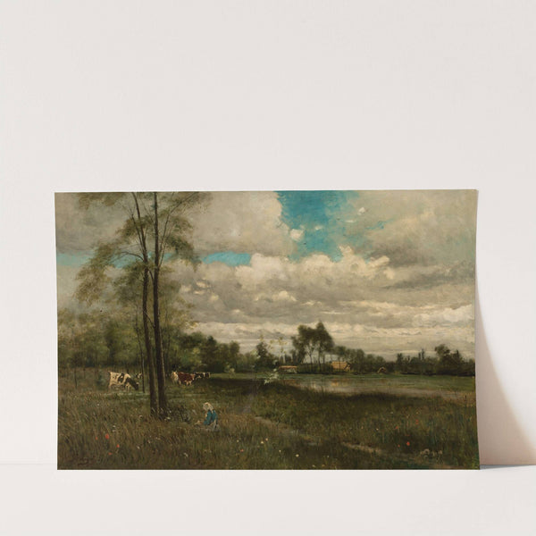 Meadow with grazing cattle by Bela Spanyi