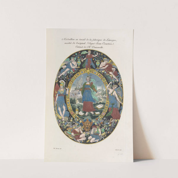 Médaillon en émail de la fabrique de Limoges, moitié de l’original. (Signé Jean Courtois.) Cabinet de Mr. Demonville. (1839) by Nicolas Xavier Willemin