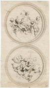 Medallions with putti, representing Water and Air