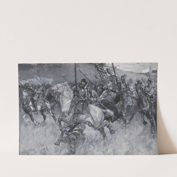 Medieval battle scene (1899) by Frank Craig