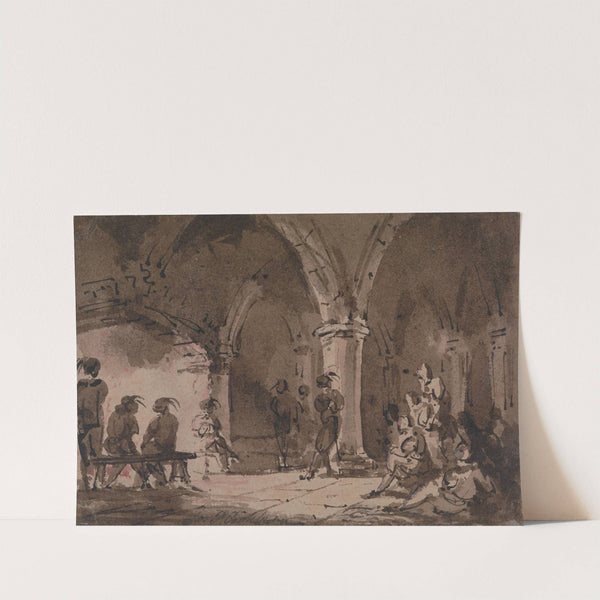 Medieval Figures in a Crypt by James Pattison Cockburn