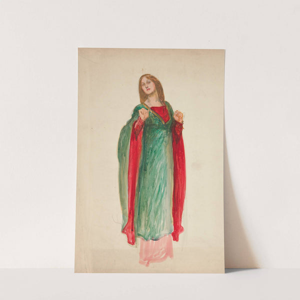 Medieval lady, sketch for an unidentified Shakespeare play by Edwin Austin Abbey