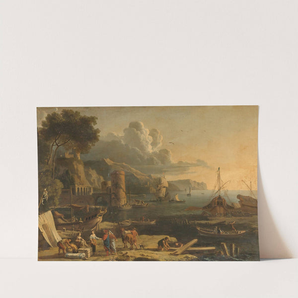 Mediterranean Port Scene by Adrien Manglard