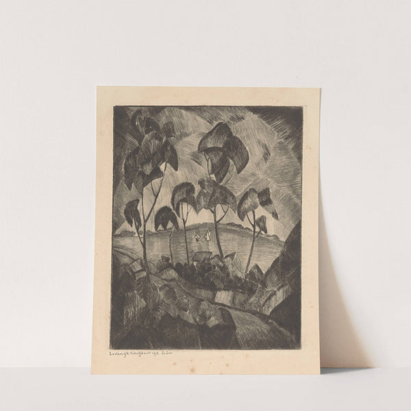 Meer in een heuvellandschap Le Lac (1912) by Lodewijk Schelfhout