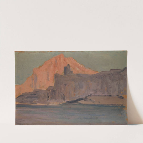 Meer und Felsenküste mit Burg by Ernst Schiess
