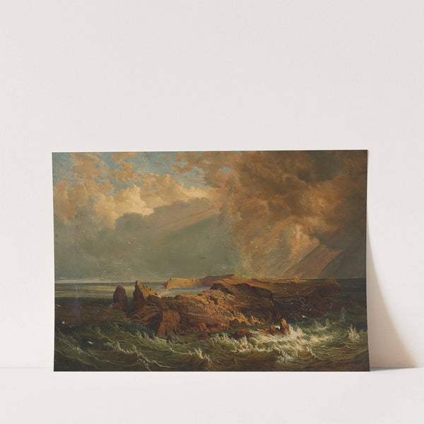 Meeresbrandung An Einer Felsigen Küstenlandschaft by Alois Kirnig