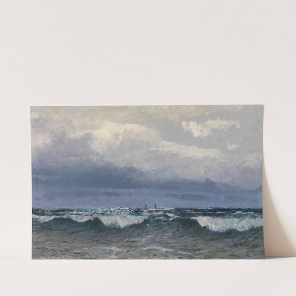 Meeresbrandung mit Segelschiffen (1896) by Alfred Zoff