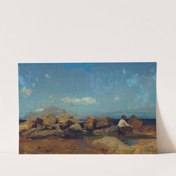 Meeresküste mit Monte Pellegrino bei Palermo by Leopold Carl Müller