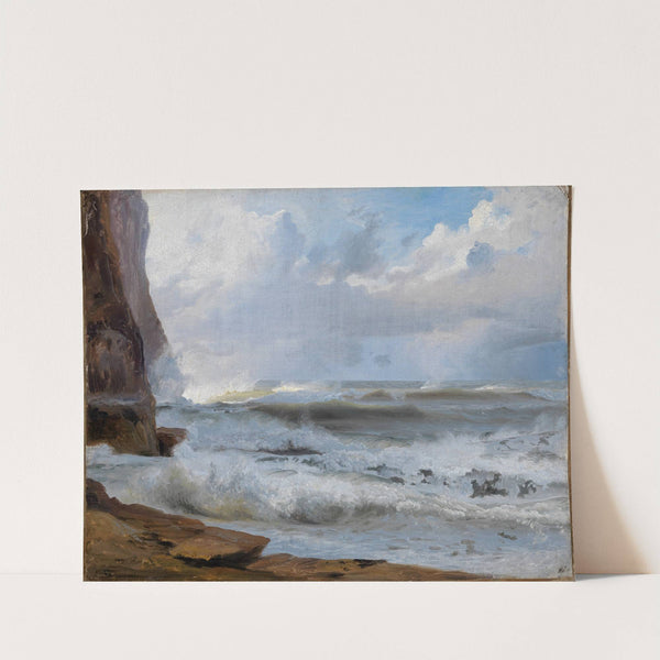 Meeresstudie bei Etretat (mit Felsküste zur Linken) by Johann Wilhelm Schirmer