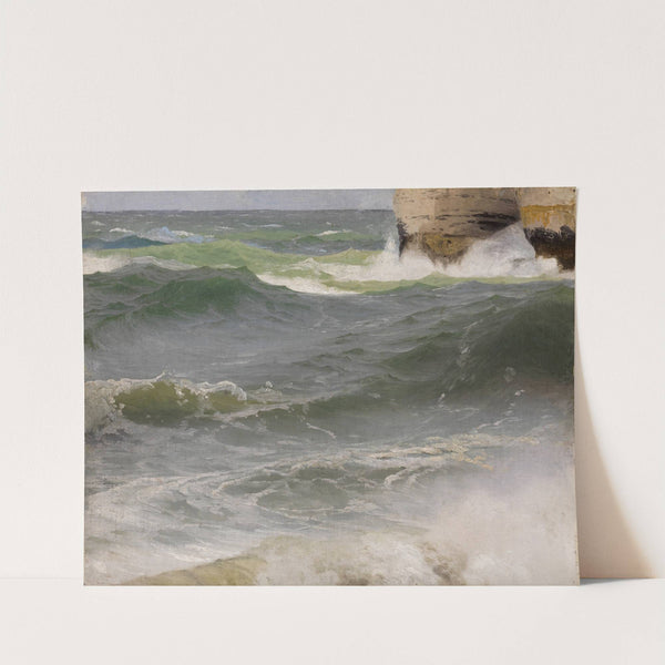 Meeresstudie bei Etretat (mit Felsküste zur Rechten) by Johann Wilhelm Schirmer