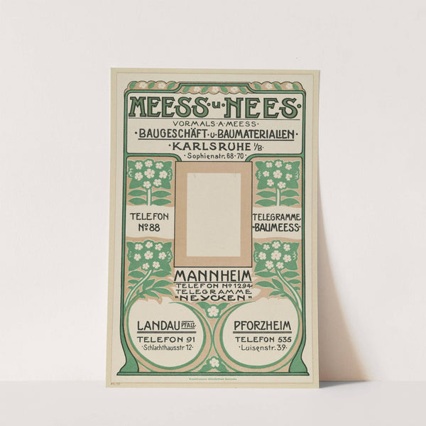 Meess und Nees. Baugeschäft und Baumaterialien (1890 - 1900) by Emil Rudolf Weiss