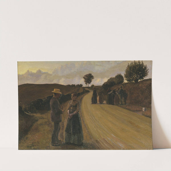 Meeting on a country road in the evening by Fritz Syberg