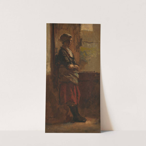 Meisje bij een deuropening. by Jacob Maris