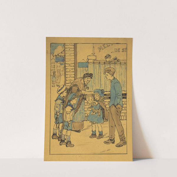 Meisje met hond op een straathoek by Nelly Spoor