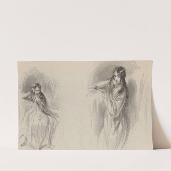 Melancholy woman; two sketches by Felix Octavius Carr Darley
