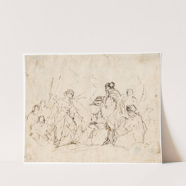 Melchizedek biedt Abraham brood en wijn aan by Jacob de Wit