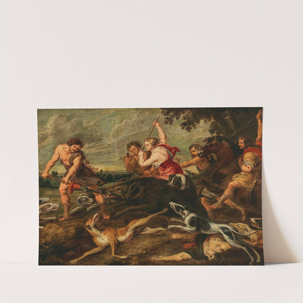 Meleager and Atalante hunting the Calydonian boar by Follower of Peter Paul Rubens