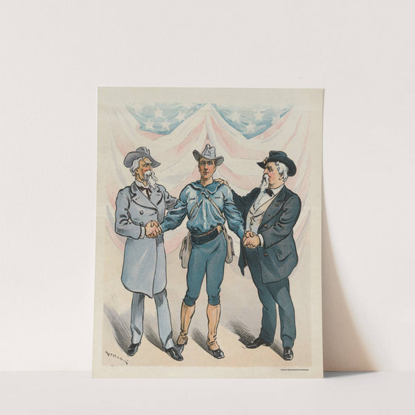 Memorial Day, 1899 – three veterans under one flag (1899) by Udo Keppler