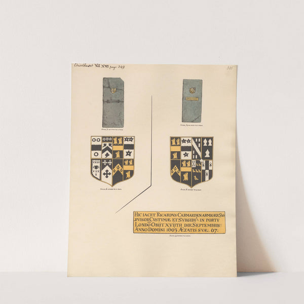 Memorials to Richard Carmarden and Thomas Wigg, Chislehurst by Daniel Lysons